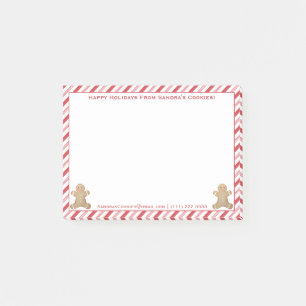 Gingerbread Peppermint Happy Holidays Personalised Post-it Notes