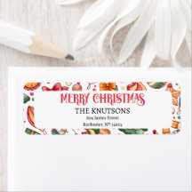 Gingerbread Personalised Christmas Return Address