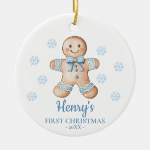 Gingerbread Personalized Baby's First Christmas Ceramic Tree Decoration