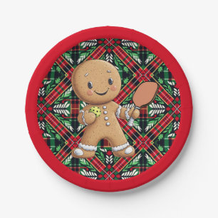 Gingerbread pickleball paper plate