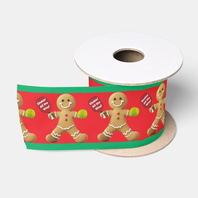 Gingerbread Pickleball Party  Satin Ribbon (Spool)