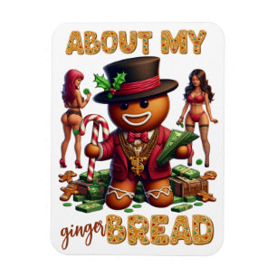 Gingerbread Pimp Funny Urban Christmas Magnet