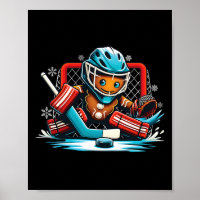 Gingerbread Playing Ice Hockey Goalie Boys Girls C