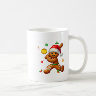 Gingerbread Playing Softball Christmas Player Kids Coffee Mug
