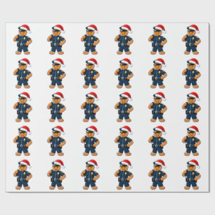 Gingerbread Police Officer Christmas 2026 Holiday Wrapping Paper