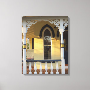 Gingerbread Porch Glow - Martha's Vineyard Canvas Print