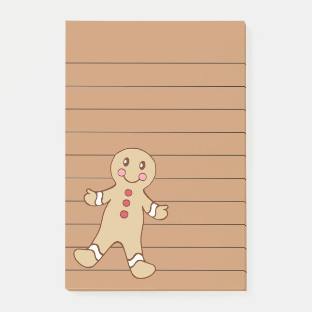 Gingerbread Post It Notes Notepad (Front)