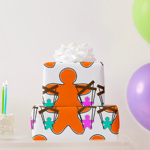 Gingerbread Puppet Wrapping Paper