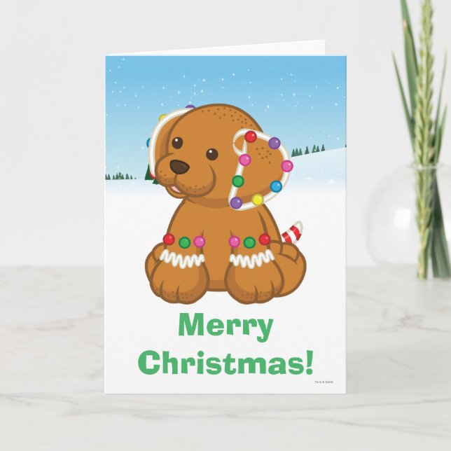 Gingerbread Puppy Holiday Card (Front)