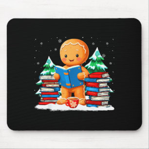 Gingerbread Reading Books Librarians Merry Christm Mouse Mat