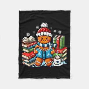Gingerbread Reading Teacher Bookish Library Kids U Fleece Blanket