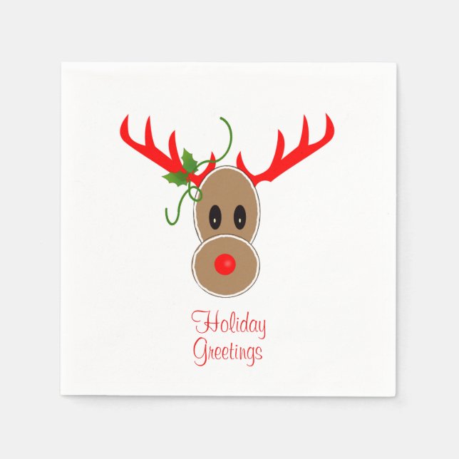 Gingerbread Reindeer Napkins (Front)