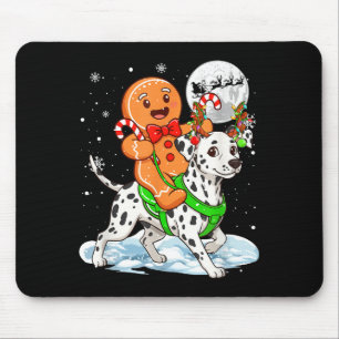Gingerbread Ridding Dalmatian Reindeer Christmas B Mouse Mat
