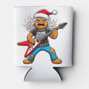 Gingerbread Rock Guitar Christmas 2026 Holiday Can Cooler