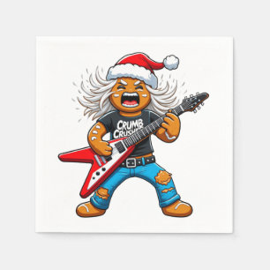 Gingerbread Rock Guitar Christmas 2026 Holiday Napkin