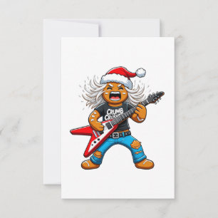 Gingerbread Rock Guitar Christmas 2026 Holiday   Thank You Card