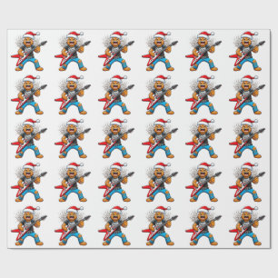 Gingerbread Rock Guitar Christmas 2026 Holiday   Wrapping Paper