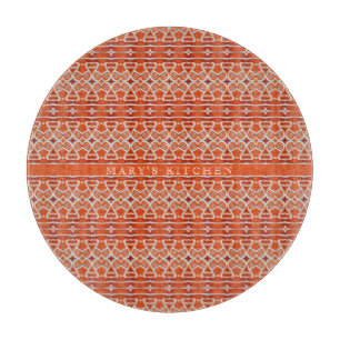 GINGERBREAD Round Glass Cutting Board