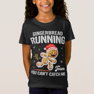 Gingerbread Running Team Christmas Cookie Funny Xm T-Shirt