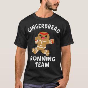 Gingerbread Running Team Christmas Cookie  T-Shirt
