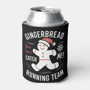 Gingerbread Running Team Christmas Humour Can Cooler