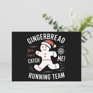 Gingerbread Running Team Christmas Humour Holiday Card
