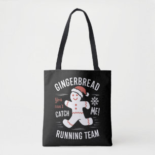 Gingerbread Running Team Christmas Humour Tote Bag