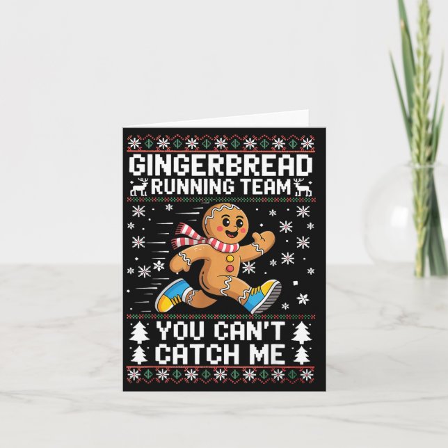 Gingerbread Running Team Christmas Run Runner Funn Card (Front)