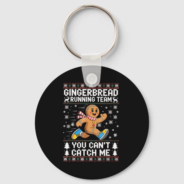 Gingerbread Running Team Christmas Run Runner Funn Key Ring (Front)