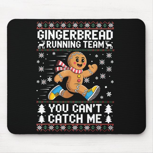Gingerbread Running Team Christmas Run Runner Funn Mouse Mat (Front)
