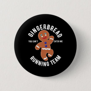 Gingerbread Running Team Fun Gingerbread Christmas 6 Cm Round Badge