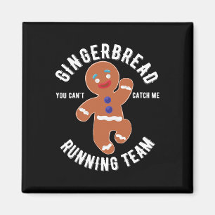 Gingerbread Running Team Fun Gingerbread Christmas Magnet