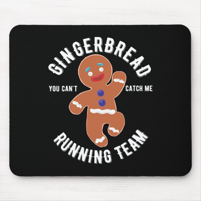 Gingerbread Running Team Fun Gingerbread Christmas Mouse Mat (Front)