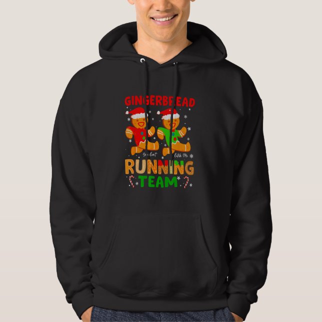 Gingerbread Running Team Gingerbread Cookie Christ Hoodie (Front)