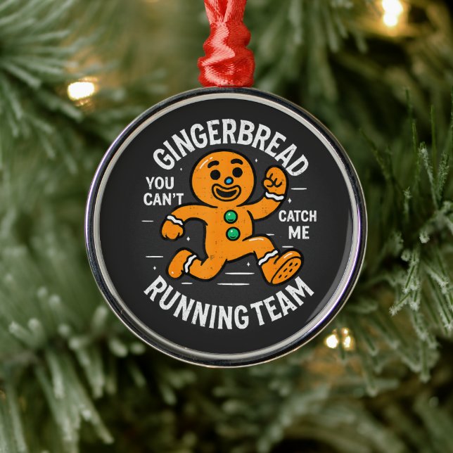 Gingerbread Running Team Metal Tree Decoration (Tree)