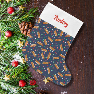 Gingerbread RV Class C Camper Personalised Large Christmas Stocking