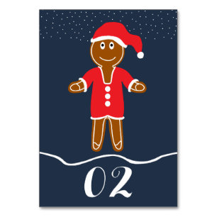 Gingerbread Santa Christmas Number Table Number