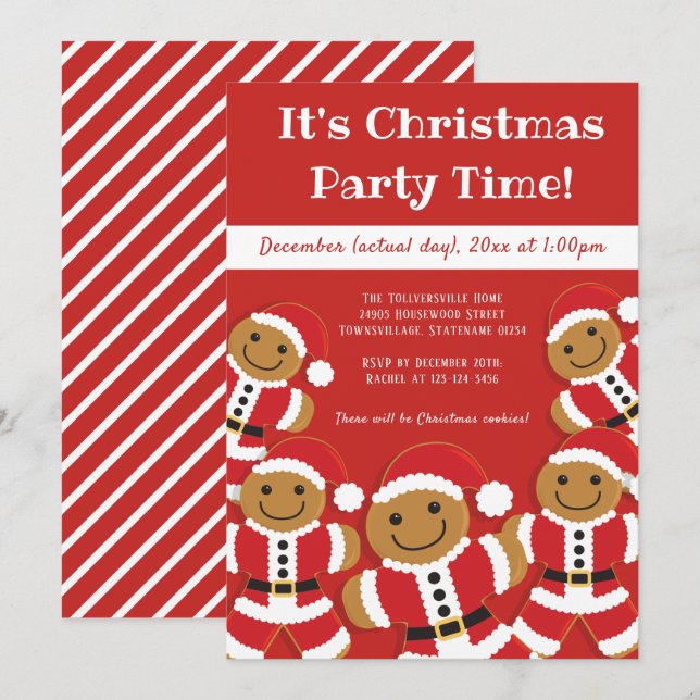 Gingerbread Santa | Christmas Party Invitation (Front/Back)