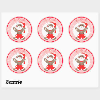 Gingerbread Santa Classic Round Sticker