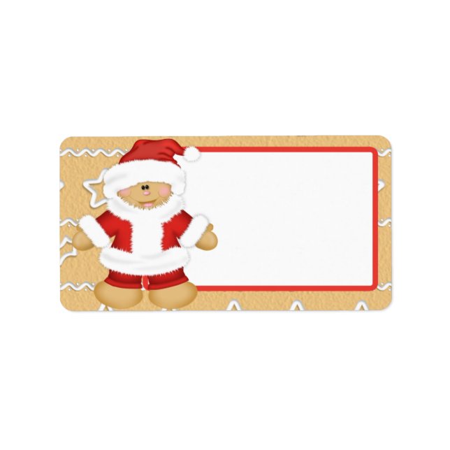 Gingerbread Santa Claus Label (Front)