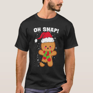 Gingerbread Santa Hat Oh Snap Christmas Cookie T-Shirt