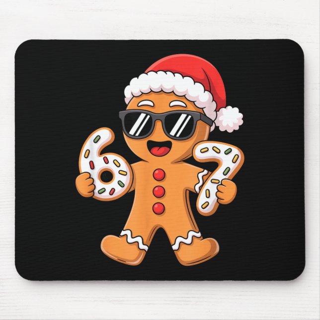 Gingerbread Santa With Sungles Holding 67 Cookies  Mouse Mat (Front)
