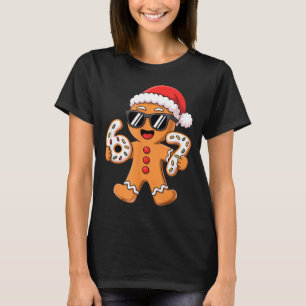 Gingerbread Santa With Sungles Holding 67 Cookies  T-Shirt