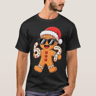 Gingerbread Santa With Sungles Holding 67 Cookies  T-Shirt