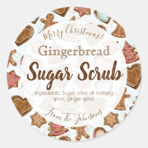 Gingerbread Scented Christmas Sugar Scrub Labels