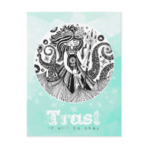 Gingerbread Sea Witch | pastel green Postcard