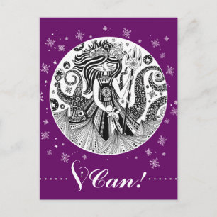Gingerbread Sea Witch Purple Postcard