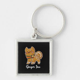 Gingerbread shiba inu   Dog gift for christmas Key Ring