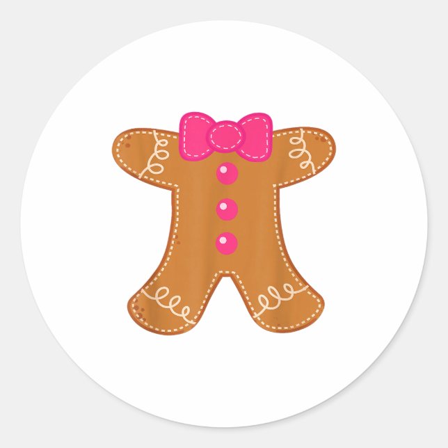 Gingerbread Shirt Adult Kids Men Women Cookie Cost Classic Round Sticker (Front)