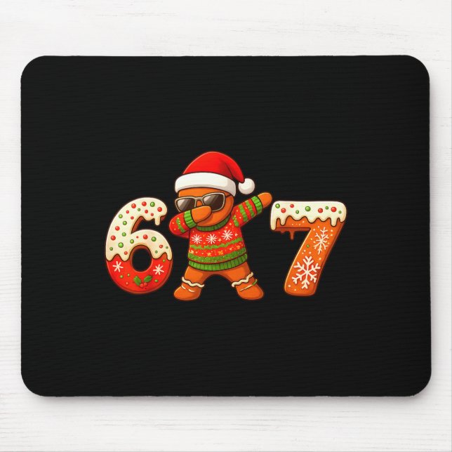 Gingerbread Six Seven 67 Ice Cream Drip Christmas  Mouse Mat (Front)